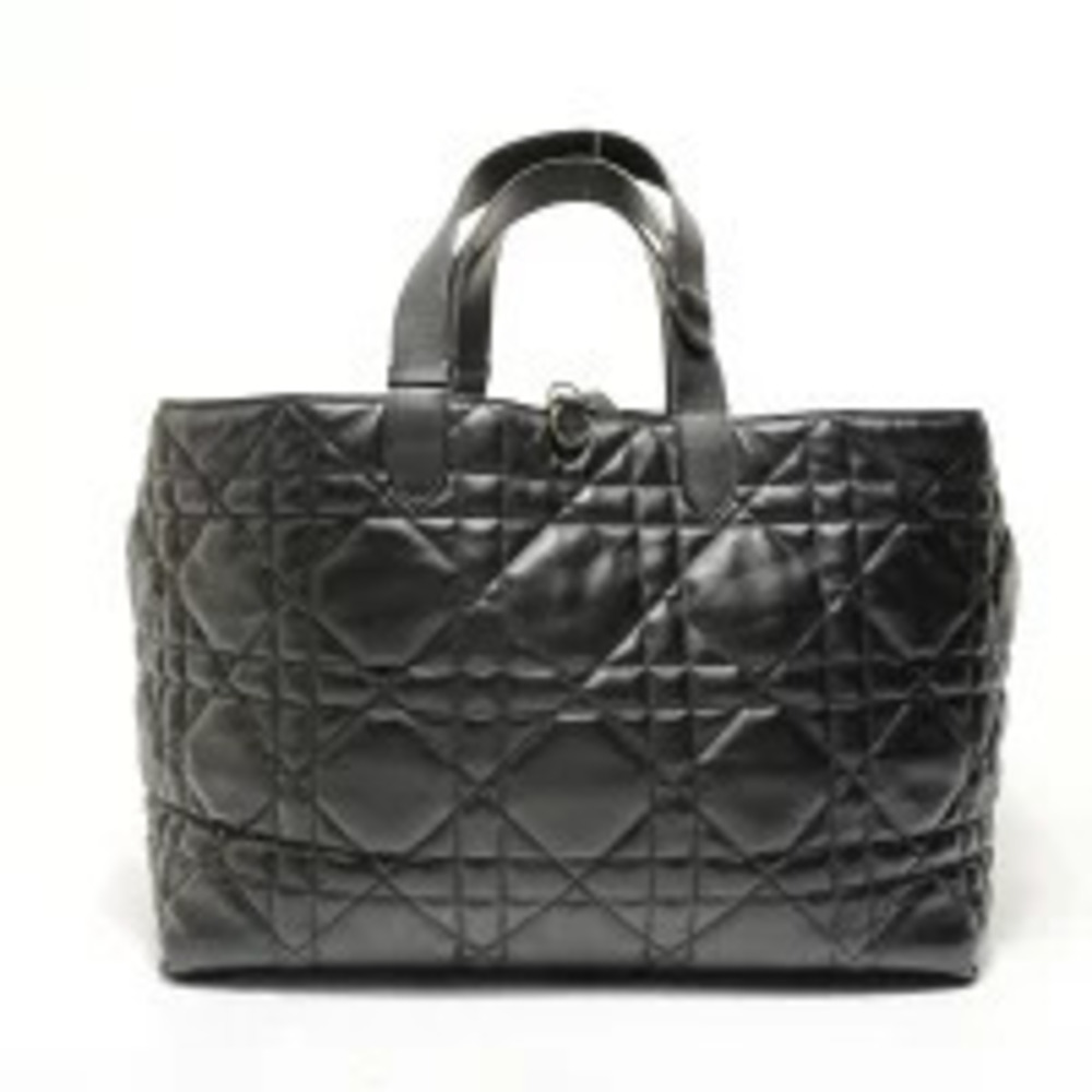 Christian Dior Cannage Leather Tote Bag Black